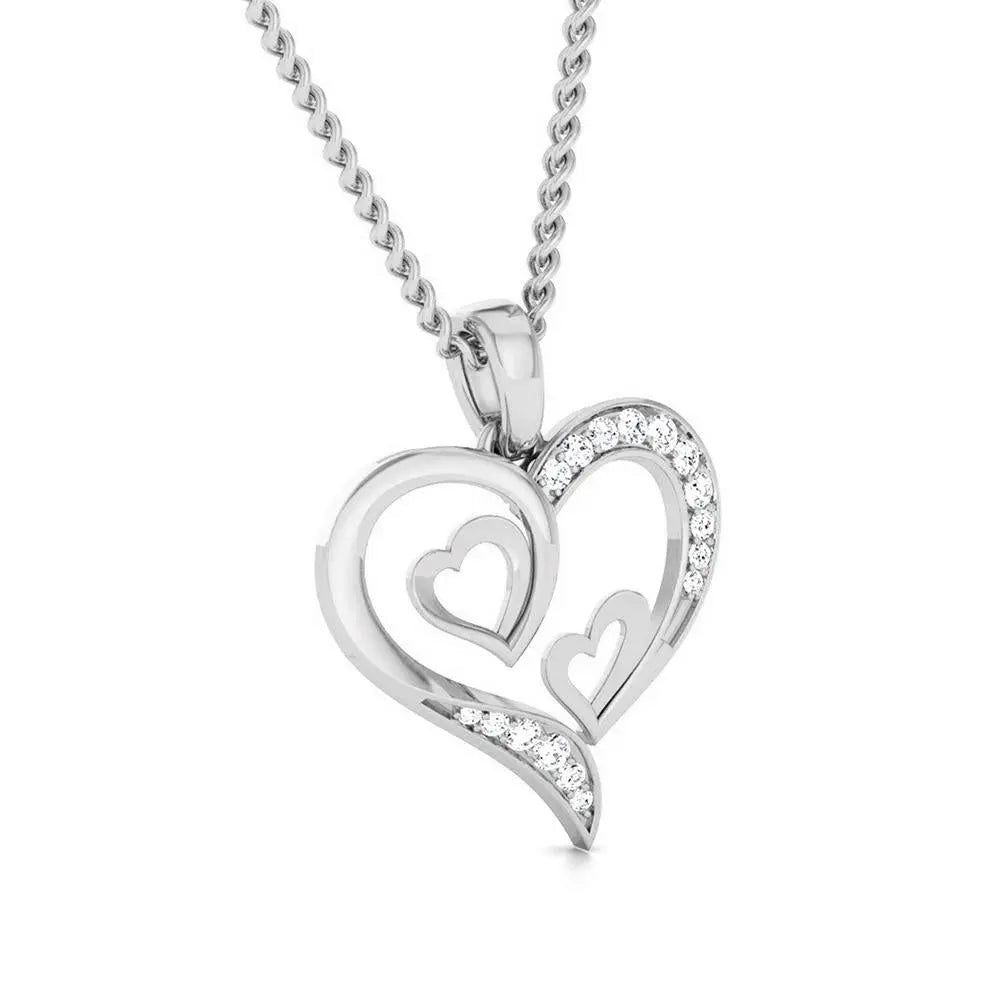 Platinum Triple Heart Pendant with Diamonds JL PT P 8067   Jewelove.US