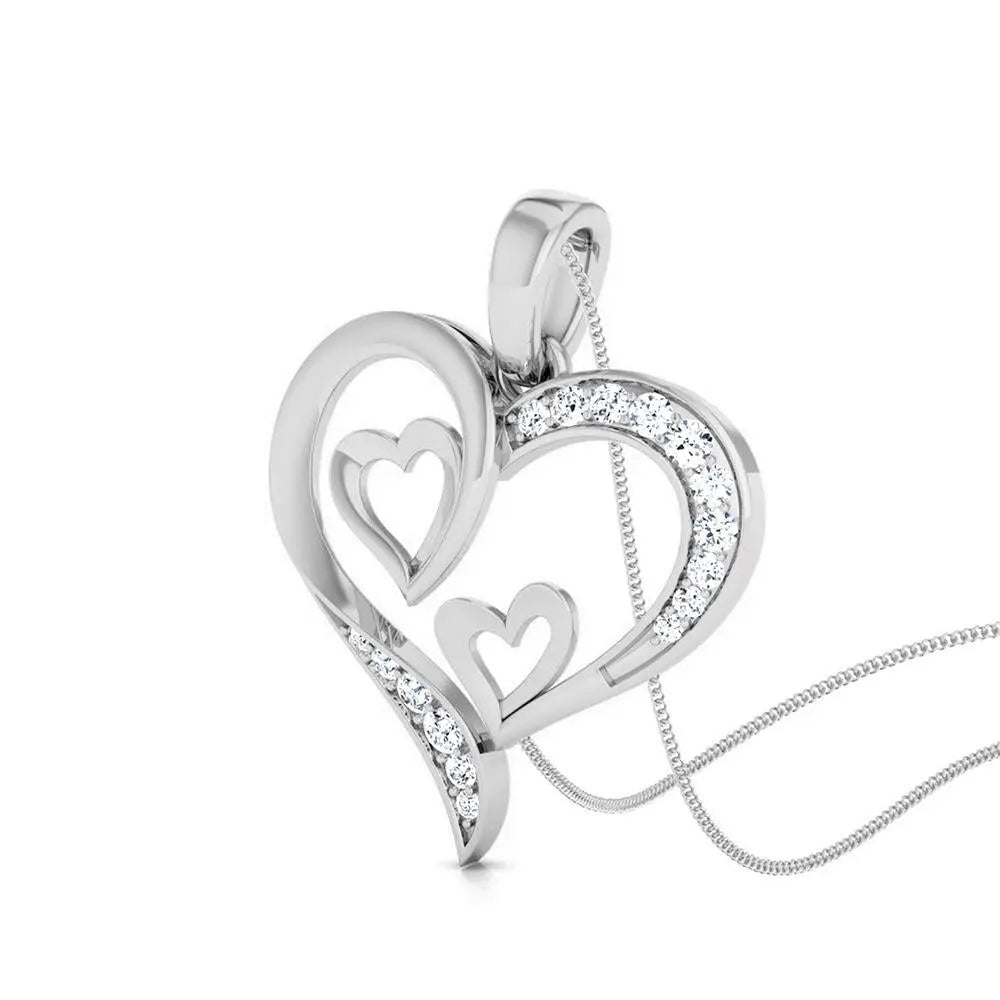 Platinum Triple Heart Pendant with Diamonds JL PT P 8067   Jewelove.US