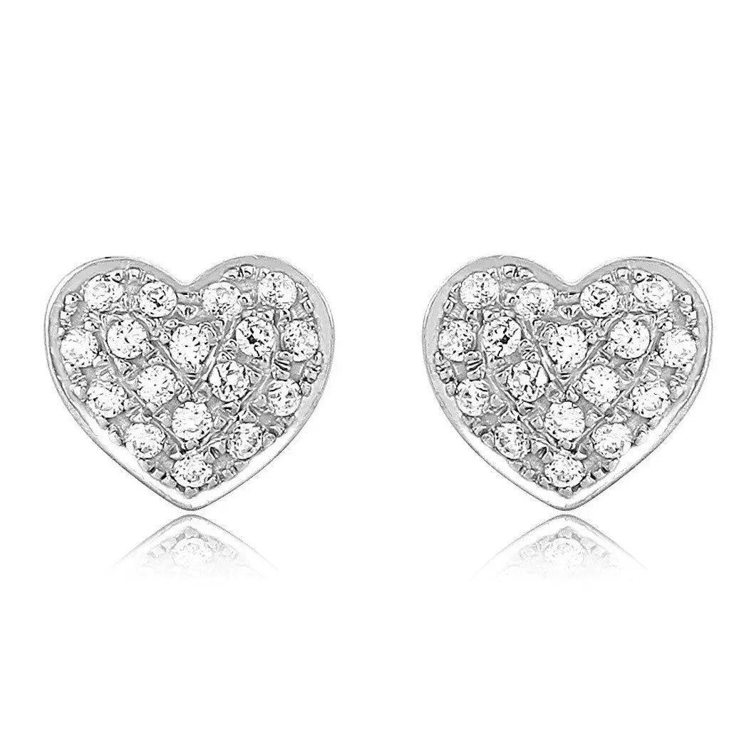 Platinum & Diamond Heart Earrings JL PT E 168   Jewelove.US
