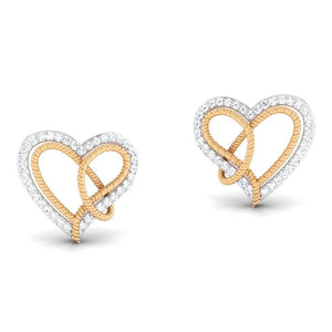 Platinum & Gold Double Heart Pendant Set with Diamonds JL PT P 8084   Jewelove.US