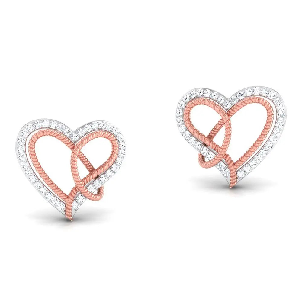 Platinum & Gold Double Heart Pendant Set with Diamonds JL PT P 8084   Jewelove.US