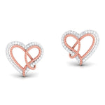 Load image into Gallery viewer, Platinum &amp; Gold Double Heart Pendant Set with Diamonds JL PT P 8084   Jewelove.US
