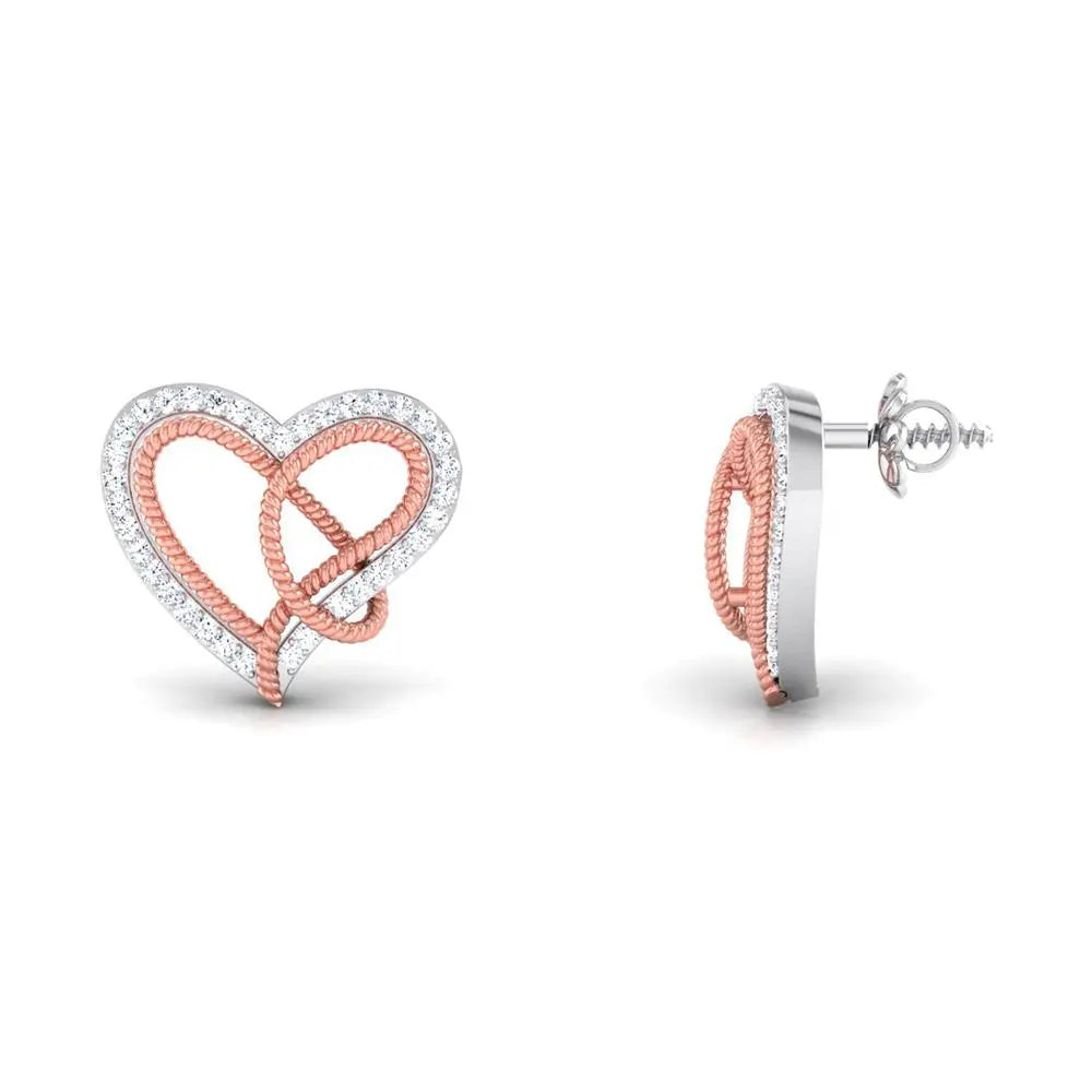 Platinum & Gold Double Heart Pendant Set with Diamonds JL PT P 8084   Jewelove.US
