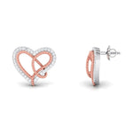 Load image into Gallery viewer, Platinum &amp; Gold Double Heart Pendant Set with Diamonds JL PT P 8084   Jewelove.US
