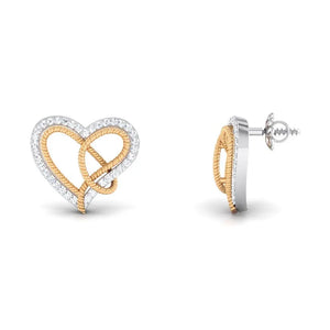 Platinum & Gold Double Heart Pendant Set with Diamonds JL PT P 8084   Jewelove.US