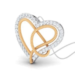 Load image into Gallery viewer, Platinum &amp; Gold Double Heart Pendant with Diamonds JL PT P 8084   Jewelove.US
