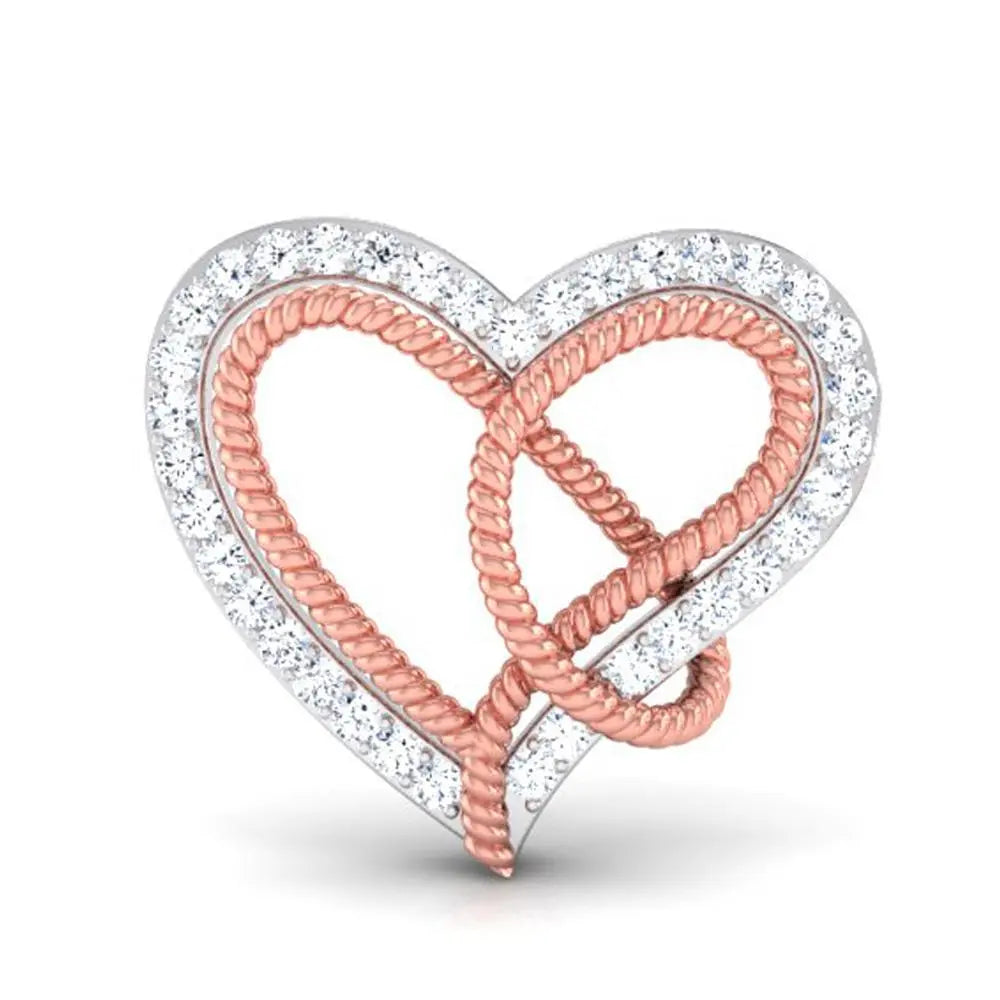 Platinum & Gold Double Heart Pendant with Diamonds JL PT P 8084   Jewelove.US