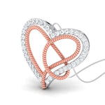 Load image into Gallery viewer, Platinum &amp; Gold Double Heart Pendant with Diamonds JL PT P 8084   Jewelove.US
