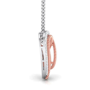 Platinum & Gold Double Heart Pendant with Diamonds JL PT P 8084   Jewelove.US