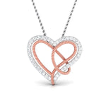 Load image into Gallery viewer, Platinum &amp; Gold Double Heart Pendant with Diamonds JL PT P 8084  Rose-Gold Jewelove.US
