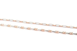 Platinum & Rose Gold Chain with Rectangular & Round Links JL PT 734   Jewelove.US