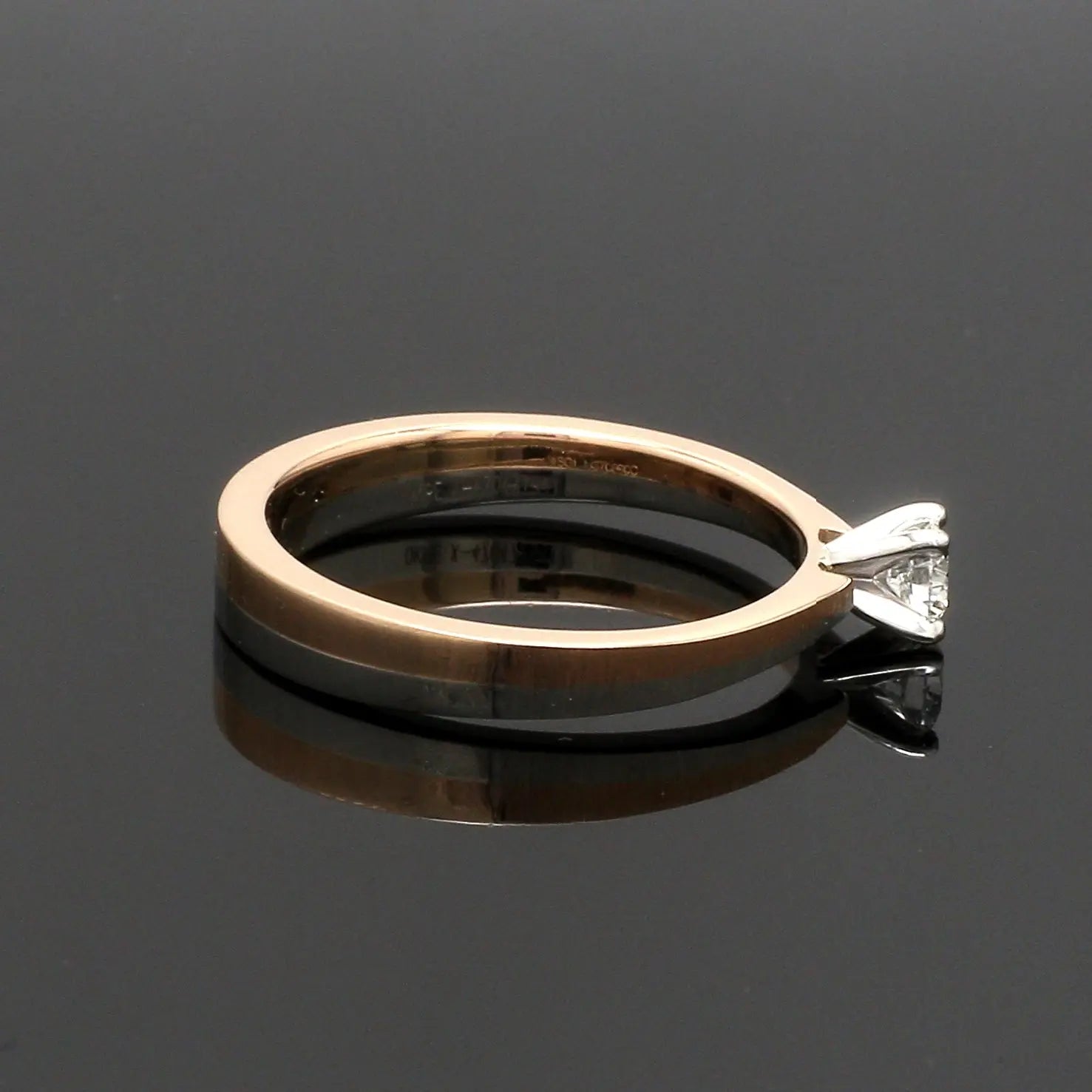 Platinum & Rose Gold Couple Rings with Solitaires JL PT 901   Jewelove.US
