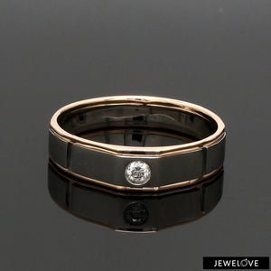 Platinum & Rose Gold Couple Rings with Solitaires JL PT 901  Men-s-Ring-only-VVS-GH Jewelove.US