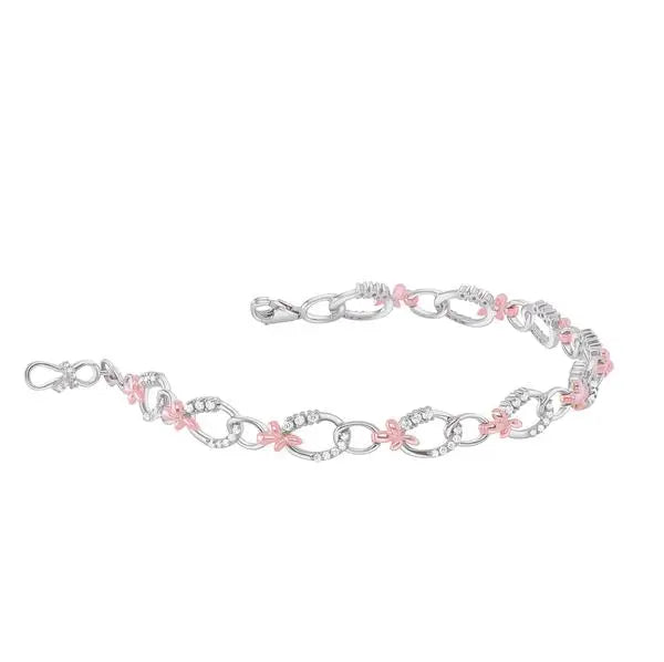 Platinum & Rose Gold Evara Diamond Bracelet for Women JL PTB 639   Jewelove.US
