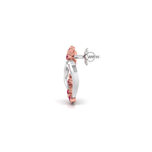 Platinum & Rose Gold Heart Earrings with Rubies JL PT E 8240   Jewelove.US