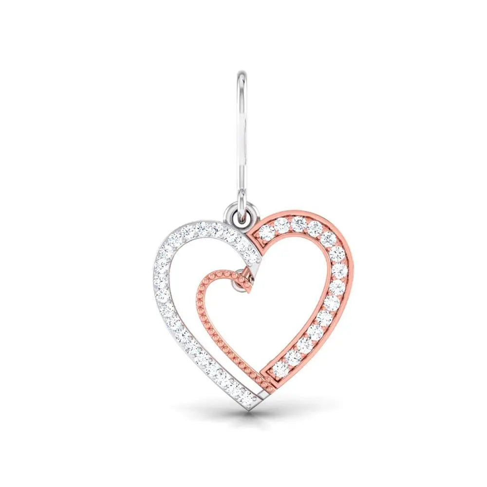 Platinum & Rose Gold Hearts & Diamonds Earrings JL PT E 8063   Jewelove.US