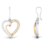 Load image into Gallery viewer, Platinum &amp; Rose Gold Hearts &amp; Diamonds Earrings JL PT E 8063   Jewelove.US
