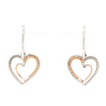 Load image into Gallery viewer, Platinum &amp; Rose Gold Hearts &amp; Diamonds Earrings JL PT E 8063   Jewelove.US
