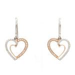 Load image into Gallery viewer, Platinum &amp; Rose Gold Hearts &amp; Diamonds Earrings JL PT E 8063   Jewelove.US
