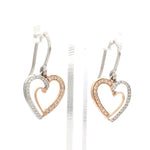Load image into Gallery viewer, Platinum &amp; Rose Gold Hearts &amp; Diamonds Earrings JL PT E 8063   Jewelove.US
