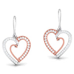 Load image into Gallery viewer, Platinum &amp; Rose Gold Hearts &amp; Diamonds Earrings JL PT E 8063  Rose-Gold Jewelove.US
