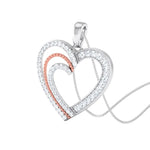 Load image into Gallery viewer, Platinum &amp; Rose Gold Hearts &amp; Diamonds Pendant JL PT P 8063   Jewelove.US
