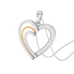 Load image into Gallery viewer, Platinum &amp; Rose Gold Hearts &amp; Diamonds Pendant JL PT P 8063   Jewelove.US
