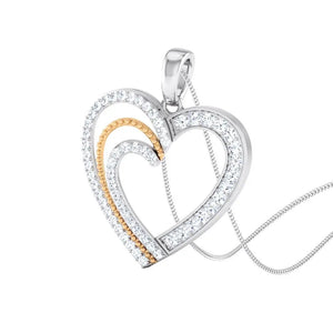 Platinum & Rose Gold Hearts & Diamonds Pendant JL PT P 8063   Jewelove.US
