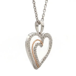 Platinum & Rose Gold Hearts & Diamonds Pendant JL PT P 8063   Jewelove.US