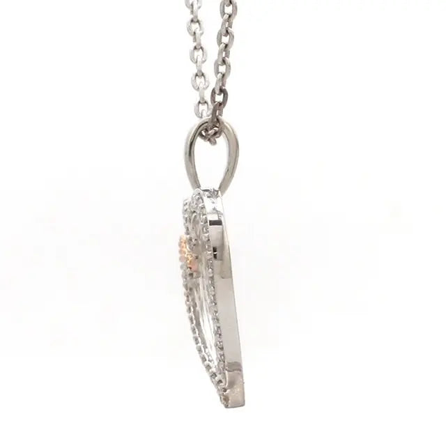 Platinum & Rose Gold Hearts & Diamonds Pendant JL PT P 8063   Jewelove.US