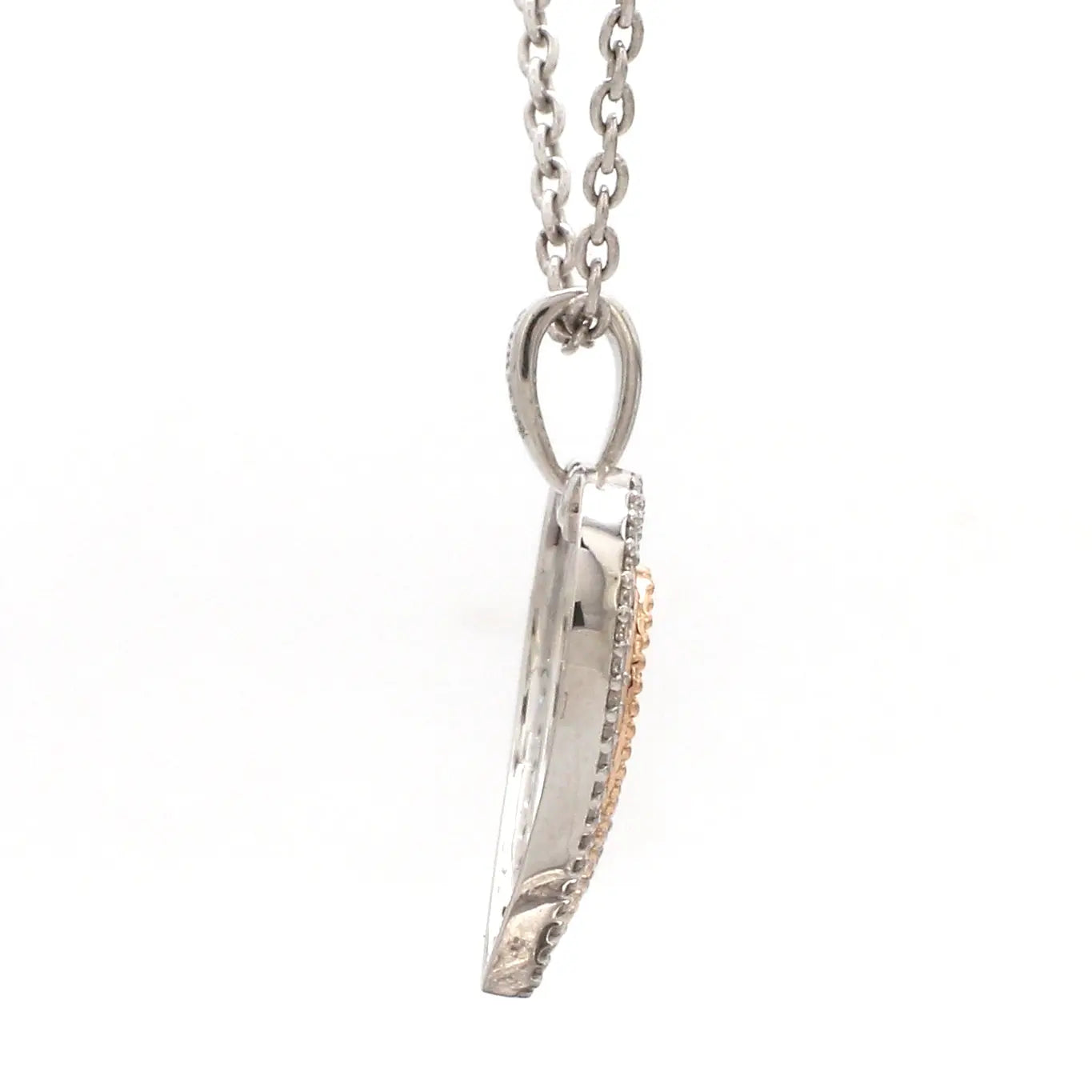 Platinum & Rose Gold Hearts & Diamonds Pendant JL PT P 8063   Jewelove.US