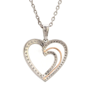 Platinum & Rose Gold Hearts & Diamonds Pendant JL PT P 8063   Jewelove.US