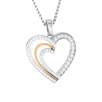 Load image into Gallery viewer, Platinum &amp; Rose Gold Hearts &amp; Diamonds Pendant JL PT P 8063  Yellow-Gold Jewelove.US

