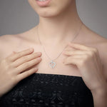 Load image into Gallery viewer, Platinum &amp; Rose Gold Hearts &amp; Diamonds Pendant Set JL PT P 8063   Jewelove.US
