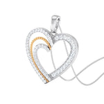 Load image into Gallery viewer, Platinum &amp; Rose Gold Hearts &amp; Diamonds Pendant Set JL PT P 8063   Jewelove.US
