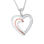 Load image into Gallery viewer, Platinum &amp; Rose Gold Hearts &amp; Diamonds Pendant Set JL PT P 8063   Jewelove.US
