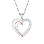 Load image into Gallery viewer, Platinum &amp; Rose Gold Hearts &amp; Diamonds Pendant Set JL PT P 8063   Jewelove.US
