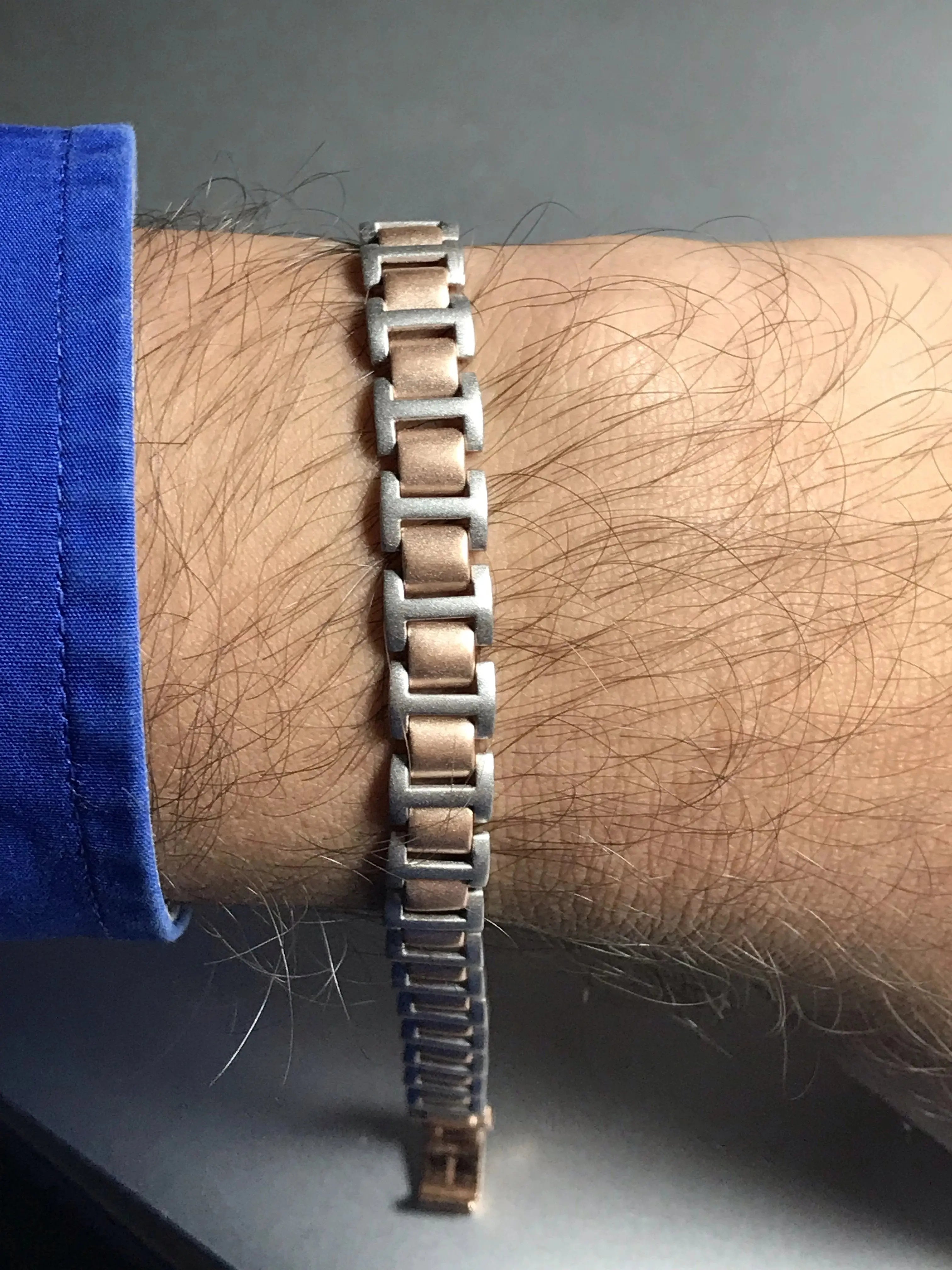 Platinum and Rose Gold Bracelet for Men JL PTB 635   Jewelove.US