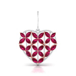 Load image into Gallery viewer, Platinum of Rose Heart Earring with Diamonds JL PT E 8104   Jewelove.US
