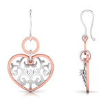 Load image into Gallery viewer, Platinum of Rose Heart Earring with Diamonds JL PT E 8230   Jewelove.US

