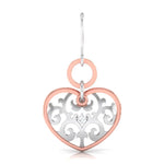 Load image into Gallery viewer, Platinum of Rose Heart Earring with Diamonds JL PT E 8230   Jewelove.US
