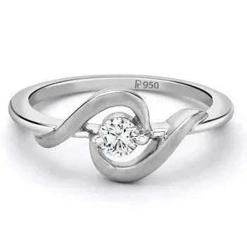 Platinum ring with Single Diamond for Women JL PT 201   Jewelove
