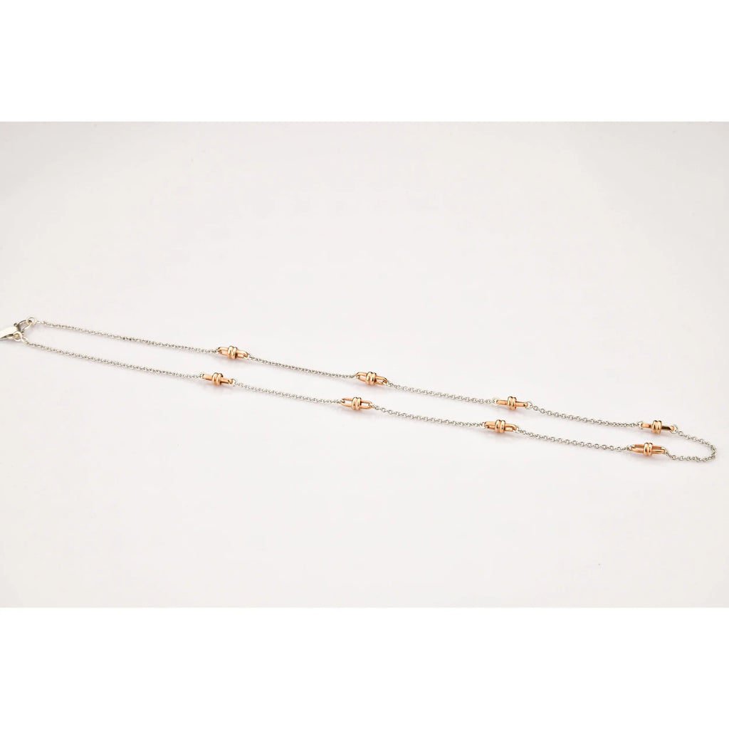 Platinum with Rose Gold Designer Loops Chain JL PT CH 800   Jewelove.US