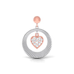 Load image into Gallery viewer, Platinum Earrings with Heart of Rose Gold set with Diamonds JL PT E 8113   Jewelove.US
