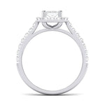 Load image into Gallery viewer, Princess Cut Solitaire Platinum Ring with Halo Setting for women JL PT 470   Jewelove
