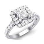 Load image into Gallery viewer, Princess Cut Solitaire Platinum Ring with Halo Setting for women JL PT 470  G-VVS Jewelove
