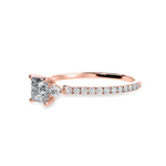 Load image into Gallery viewer, 50-Pointer Princess Cut Solitaire Diamond Accents Shank 18K Rose Gold Ring JL AU 1240R-A   Jewelove.US
