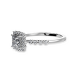 Load image into Gallery viewer, 70-Pointer Princess Cut Solitaire Halo Diamond Shank Platinum Ring JL PT 1248-B   Jewelove.US
