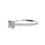 Load image into Gallery viewer, 50-Pointer Princess Cut Solitaire Diamond Accents Shank Platinum Ring JL PT 1240-A   Jewelove.US
