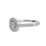 Load image into Gallery viewer, 30-Pointer Princess Cut Solitaire Halo Diamond Shank Platinum Ring JL PT 1331   Jewelove.US
